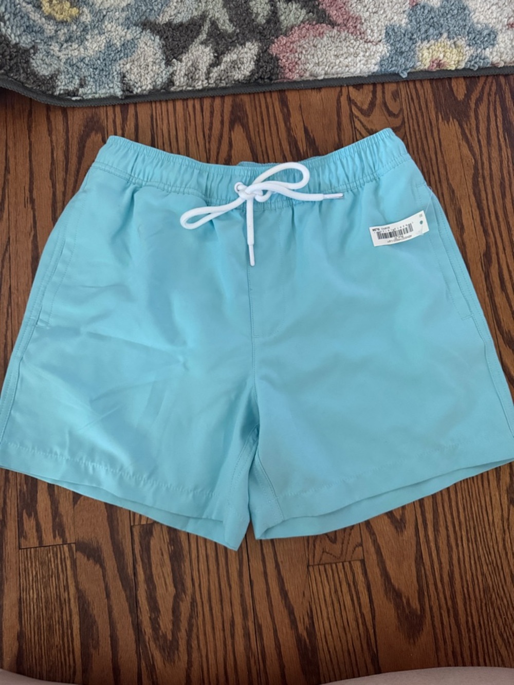 Amazon Essentials Light Blue Athletic Drawstring Swim Trunks